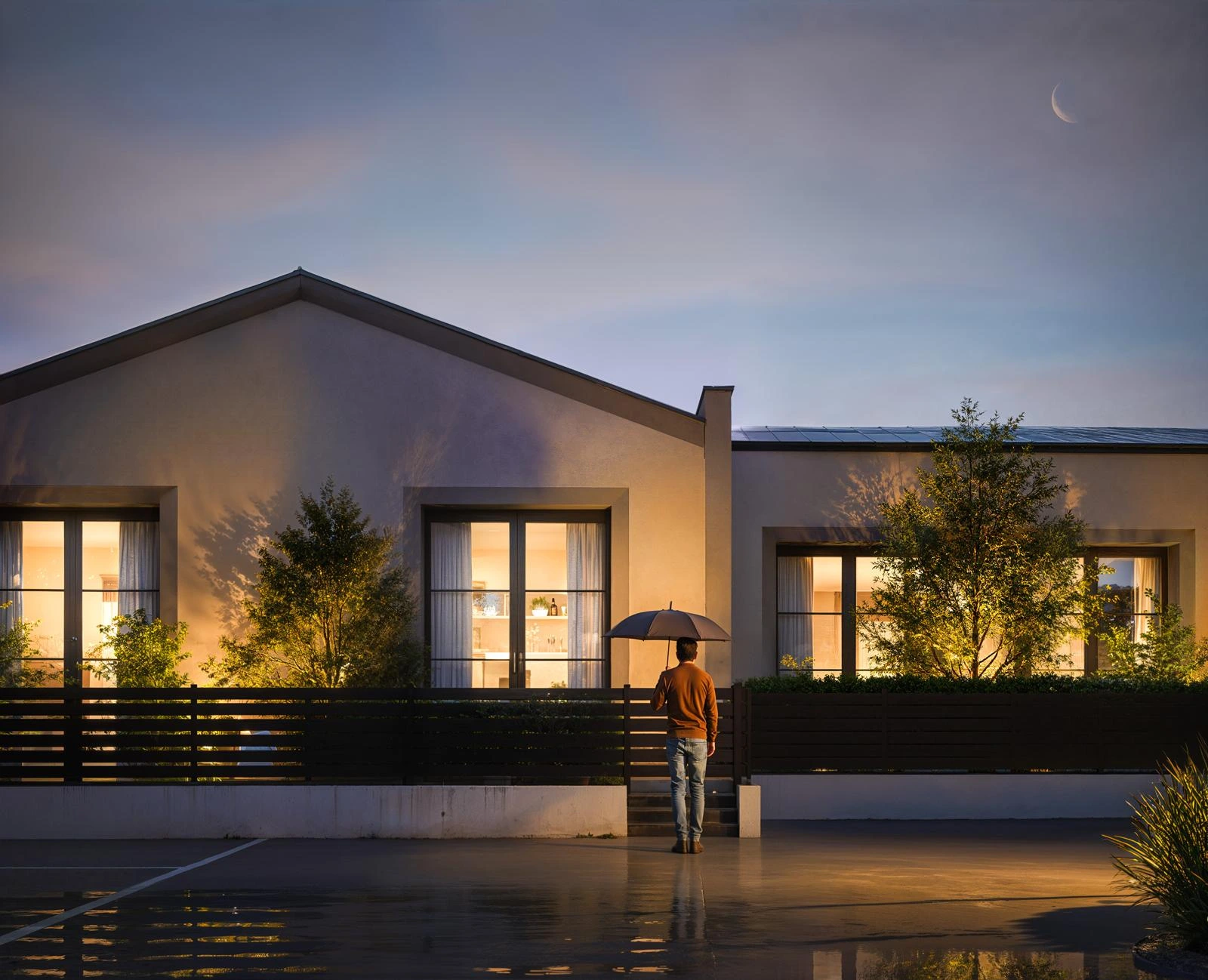 Buonarroti 4, Monza — Evening view of the lofts